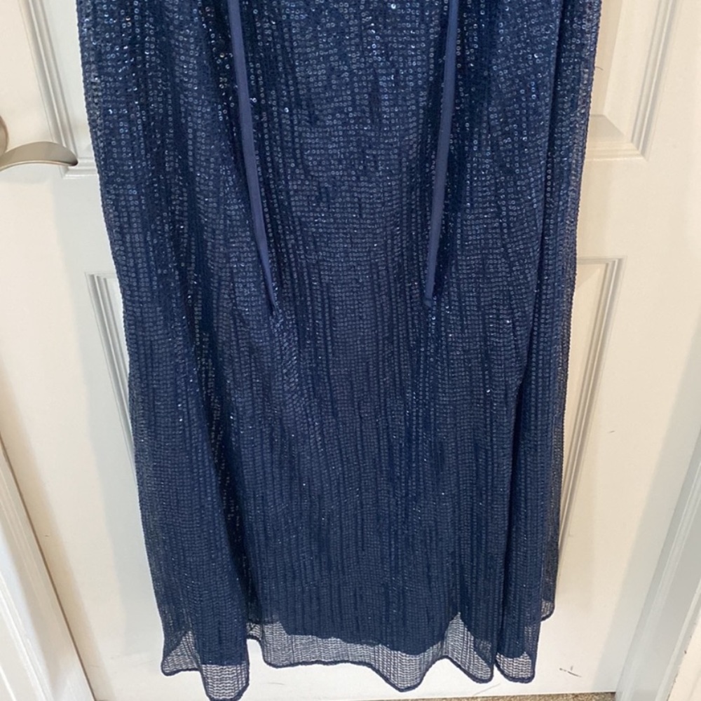Ramy Brook Selena Sequin Maxi Dress Size 10 NWT Navy Cut Out Halter Gown Formal - Picture 12 of 13